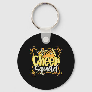 Coquette Pom Poms Bow Cheer Squad Match Cheerleadi Key Ring