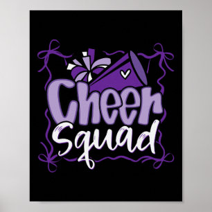 Coquette Pom Poms Bow Cheer Squad Match Cheerleadi Poster
