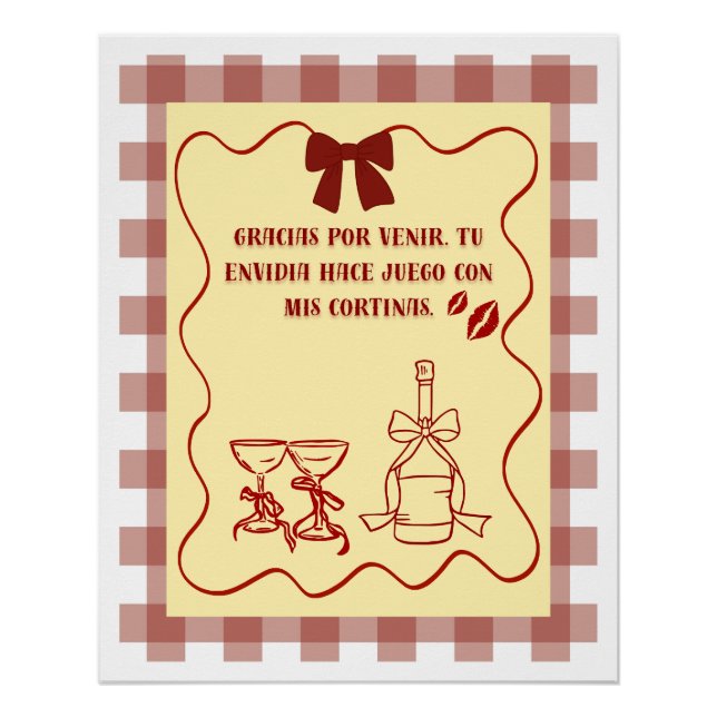 Coquette poster sarcastic phrase bold aesthetic (Front)