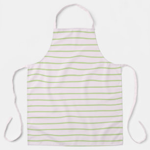 Coquette Preppy Chic Pastel Green And Pink Stripes Apron