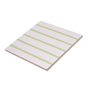 Coquette Preppy Chic Pastel Green And Pink Stripes Ceramic Tile