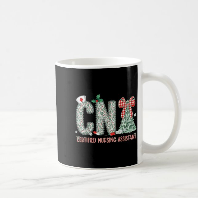 Coquette Preppy Christmas Cna Nurse Christmas Tree Coffee Mug (Right)