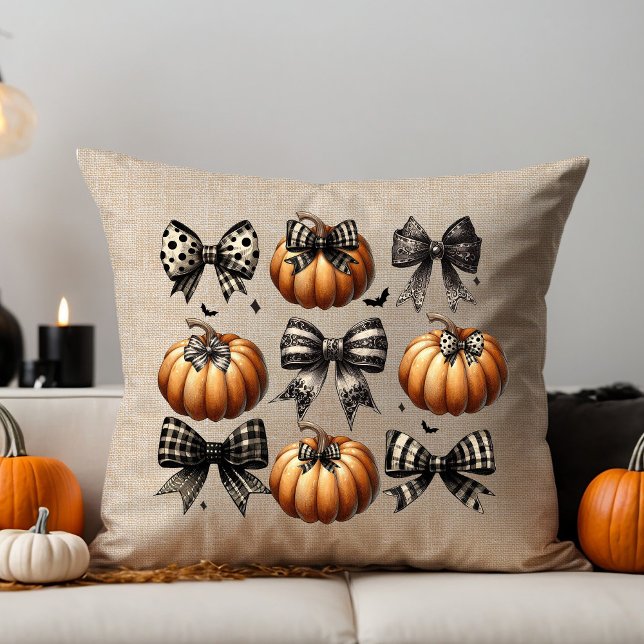 Coquette Pumpkin Bow Cushion (Creator Uploaded)