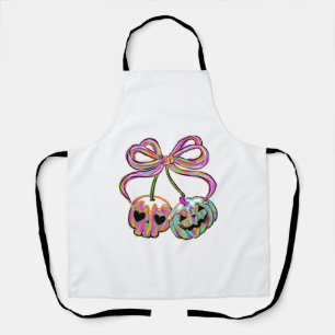 Coquette Pumpkin Cherries Halloween Apron