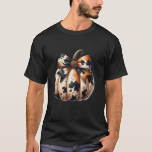 Coquette Pumpkin Cowhide Bow Pumpkin Patch Girly F T-Shirt