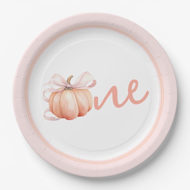 Coquette Pumpkin Paper Plate (Front)