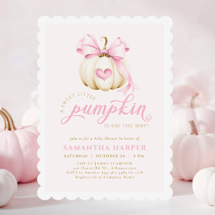 Coquette Pumpkin Pink Baby Shower Invitation