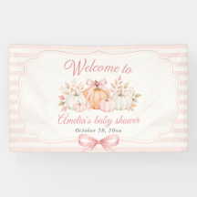 Coquette Pumpkin Pink Bow Baby Shower