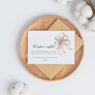 Coquette purple bow baby shower enclosure card