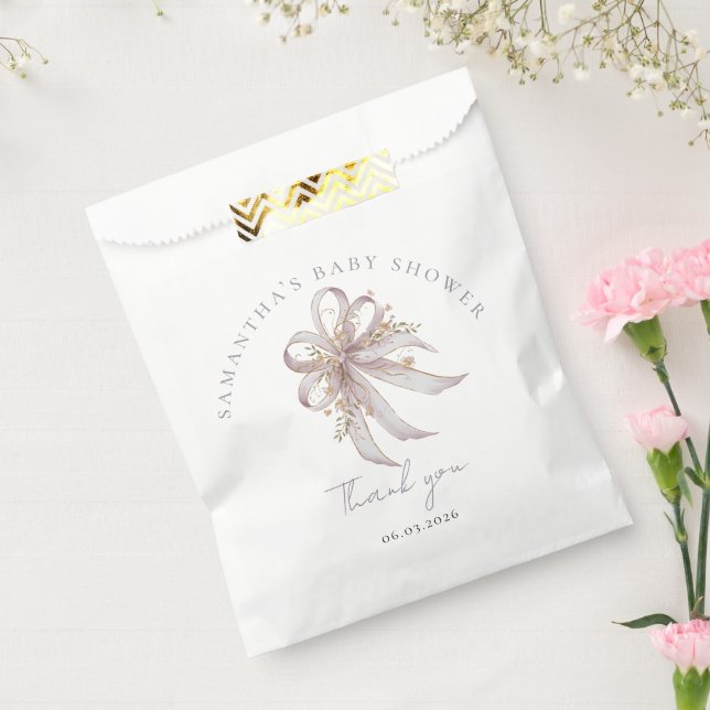 Coquette purple bow baby shower  favour bag (Sealed)