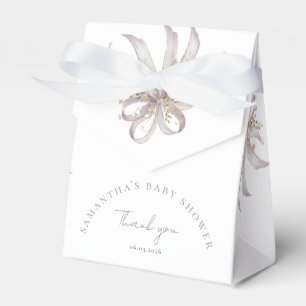 Coquette purple bow baby shower favour box