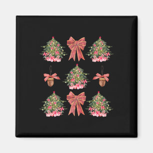 Coquette Red Bow Acorn Christmas Tree Girly Women Magnet