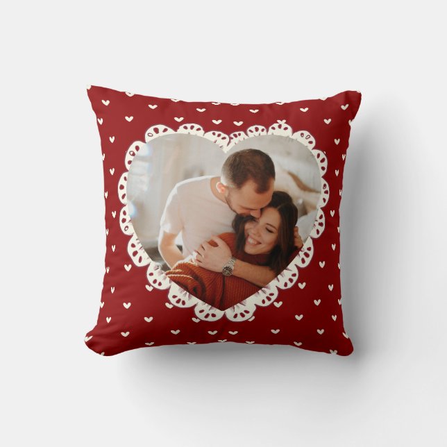 Coquette Red Heart Cut out Valentine's Day Cushion (Front)