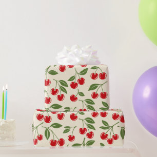 Coquette Red Sweet Cherry Pattern Wrapping Paper