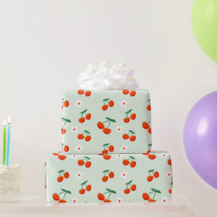 Coquette Red Sweet Cherry Pattern Wrapping Paper