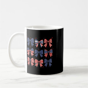 Coquette Red White And Blue Patriotic Bows Retro J Coffee Mug