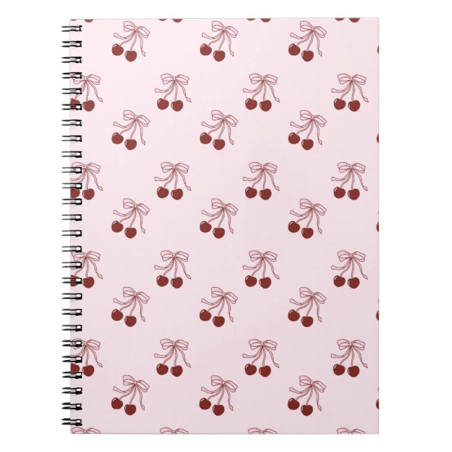 Coquette Ribbon Bows and Cherries phone case Notebook (Front)