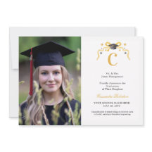 Coquette Ribbon Graduation Monogram Crest