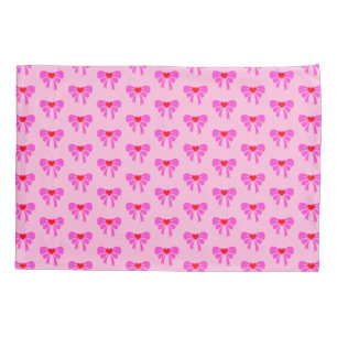 Coquette Ribbon Pattern y2k Retro Preppy Pink Pillowcase
