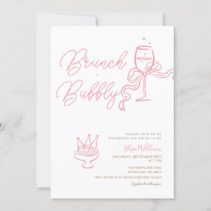 Coquette Rose Gold Pink Blush Bridal Shower Invite