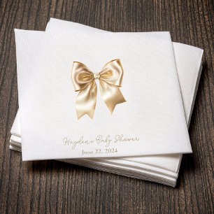 Coquette Satin Cream Bow Personalised Napkin