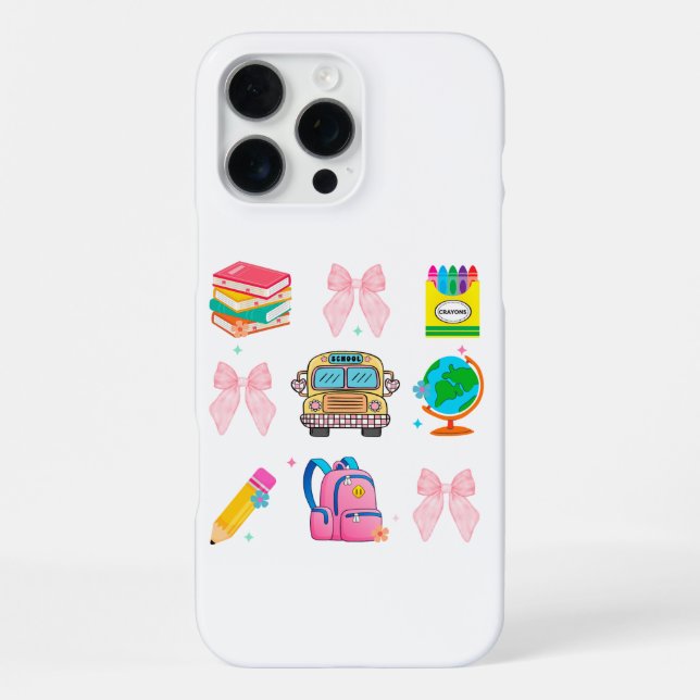 Coquette School Shirt,Back To School Teache iPhone Case (Back)