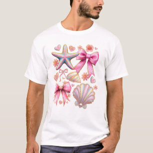 Coquette Seashell Starfish Preppy Coastal Summer V T-Shirt