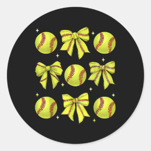 Coquette Sell Softll Women Girls Kids Game Day  Classic Round Sticker