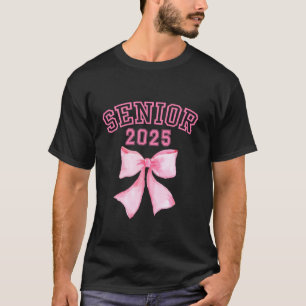 Coquette Senior 2025 Bow Class of 2025 Graduate Gr T-Shirt