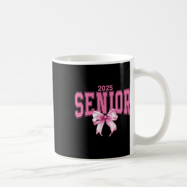Coquette Senior 2025 Pink Bow  Coffee Mug (Right)