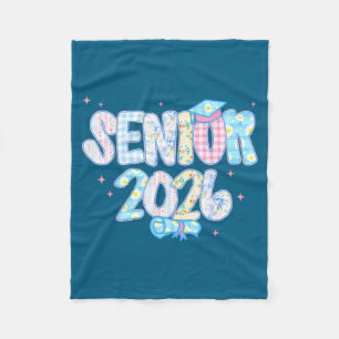 Coquette Senior Class Preppy Graduation Graduation Fleece Blanket