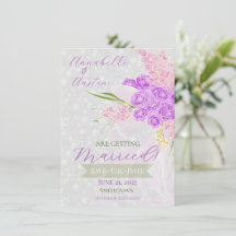 Coquette Sheer Bow in Pink Bouquet Save-The-Date
