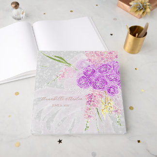 Coquette sheer pink bow Bouquet guestbook