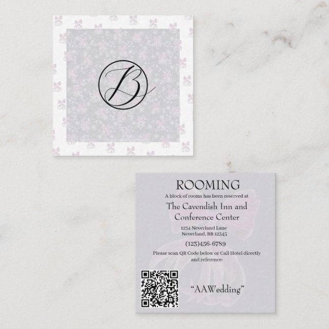 Coquette Sheer pink Rooming Enclosure Card (Front/Back)
