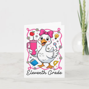 Coquette Silly Goose 11th Grade Kid Girl 1st Day O Card