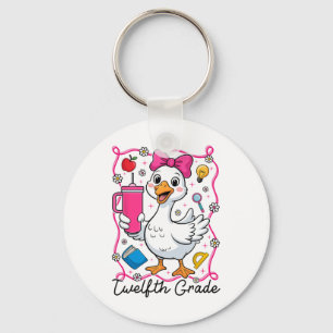 Coquette Silly Goose 12th Grade Kid Girl 1st Day O Key Ring