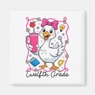 Coquette Silly Goose 12th Grade Kid Girl 1st Day O Magnet