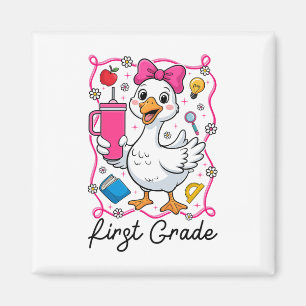 Coquette Silly Goose 1st Grade Kid Girl 1st Day Of Magnet
