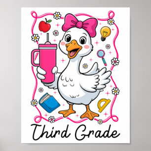 Coquette Silly Goose 3rd Grade Kid Girl 1st Day Of Poster