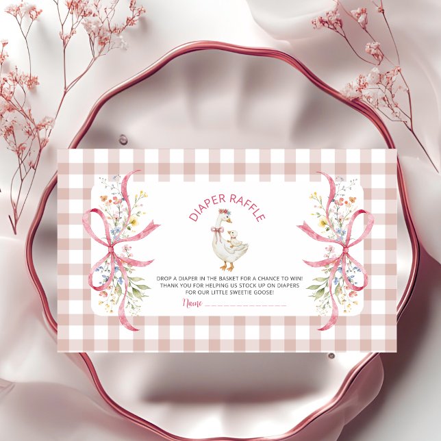 Coquette Silly Goose Diaper Raffle Ticket  Enclosure Card (Creator Uploaded)