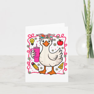 Coquette Silly Goose Teacher Back To School Preppy Card