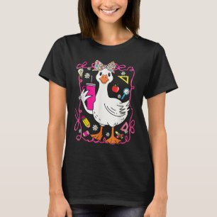 Coquette Silly Goose Teacher Floral Back To School T-Shirt