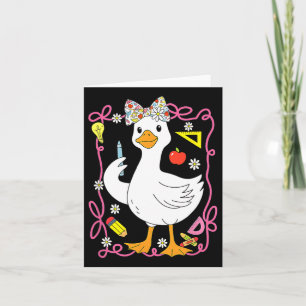 Coquette Silly Goose Teacher Retro Preppy Back To Card