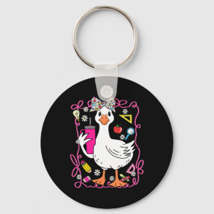Coquette Silly Goose Teacher Retro Preppy Back To Key Ring
