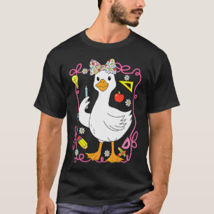 Coquette Silly Goose Teacher Retro Preppy Back To T-Shirt
