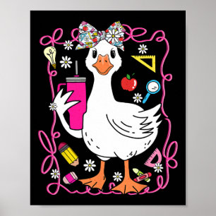 Coquette Silly Goose Teacher Retro Preppy Ck To Sc Poster