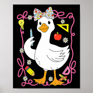 Coquette Silly Goose Teacher Retro Preppy Ck To Sc Poster