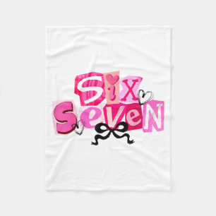 Coquette Six Seven Valentine Funny Saying 67 Meme Fleece Blanket