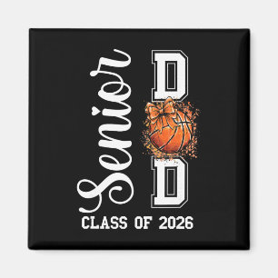 Coquette Sketll Bow Senior Dad Cl Of 2026 Graduati Magnet
