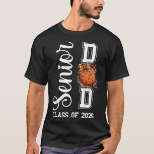 Coquette Sketll Bow Senior Dad Cl Of 2026 Graduati T-Shirt